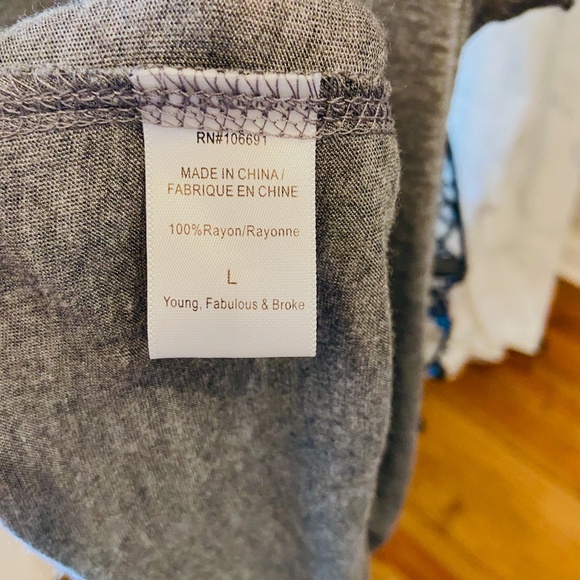 D9- Young, Fabulous, & Broke Gray Distressed Embellished Tank… - Picture 5 of 9